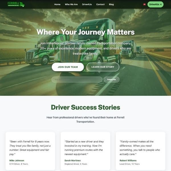 Ferrell Transportation project by Creative Eye Studios