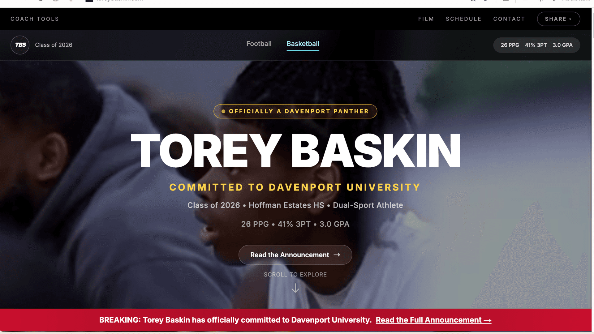 Torey Baskin platform live preview